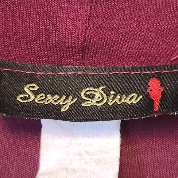 Maxi Dress Women's 3x Wine Long Sleeve Cut Out Front Stretch Pockets Tie Waist - Picture 4 of 4